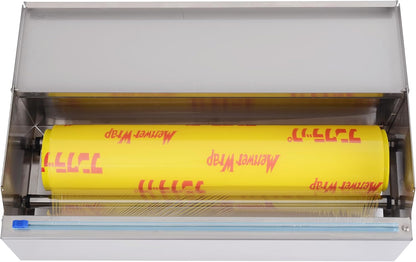 Stainless Steel Food Wrap Dispenser - 18” Commercial Stretch Film Packing Machine with Slide Cutter