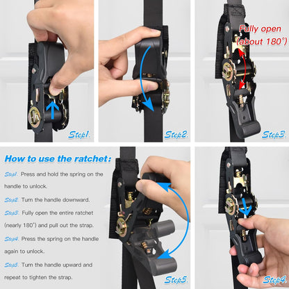 Brebebe Upgrade Door Anchor Strap for Resistance Bands Exercise, Multi Points Anchor Straps with 7 Loops+ 7 D Rings, Home Gym Workout Equipments with Ratchet Adjust Tighten Straps Not Loose, Sturdy