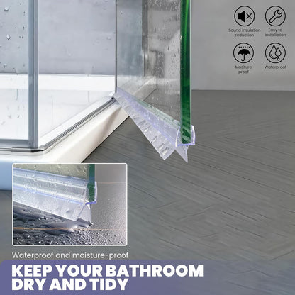 Frameless Shower Door Bottom Seal Strip for 3/8"(10mm) Thick Glass, Super Clear 36 Inch Long 2PCS Shower Door Seal, to Water Block