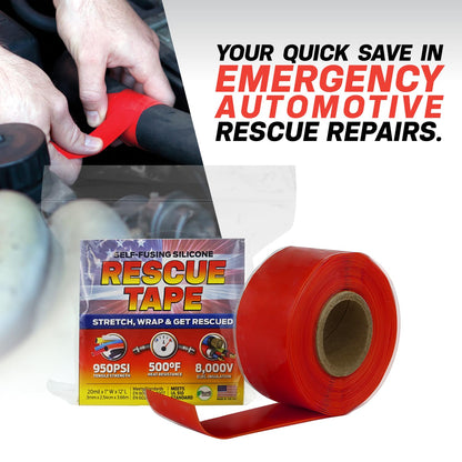Bond It Rescue Tape, Self-Fusing Silicone for Emergency Plumbing, Pipe & Hose Repair, Electrical Insulation, Waterproof, 950PSI, Made in USA, 1" x 12', Clear