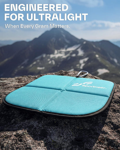 Sportneer Sitting Pad, 0.13lbs Lightweight Waterproof Folding Seat Pad for Backpacking, 15.75'' x 15.75'' Portable Camping Seat Mat for Hiking, Picnics & Outdoor Use
