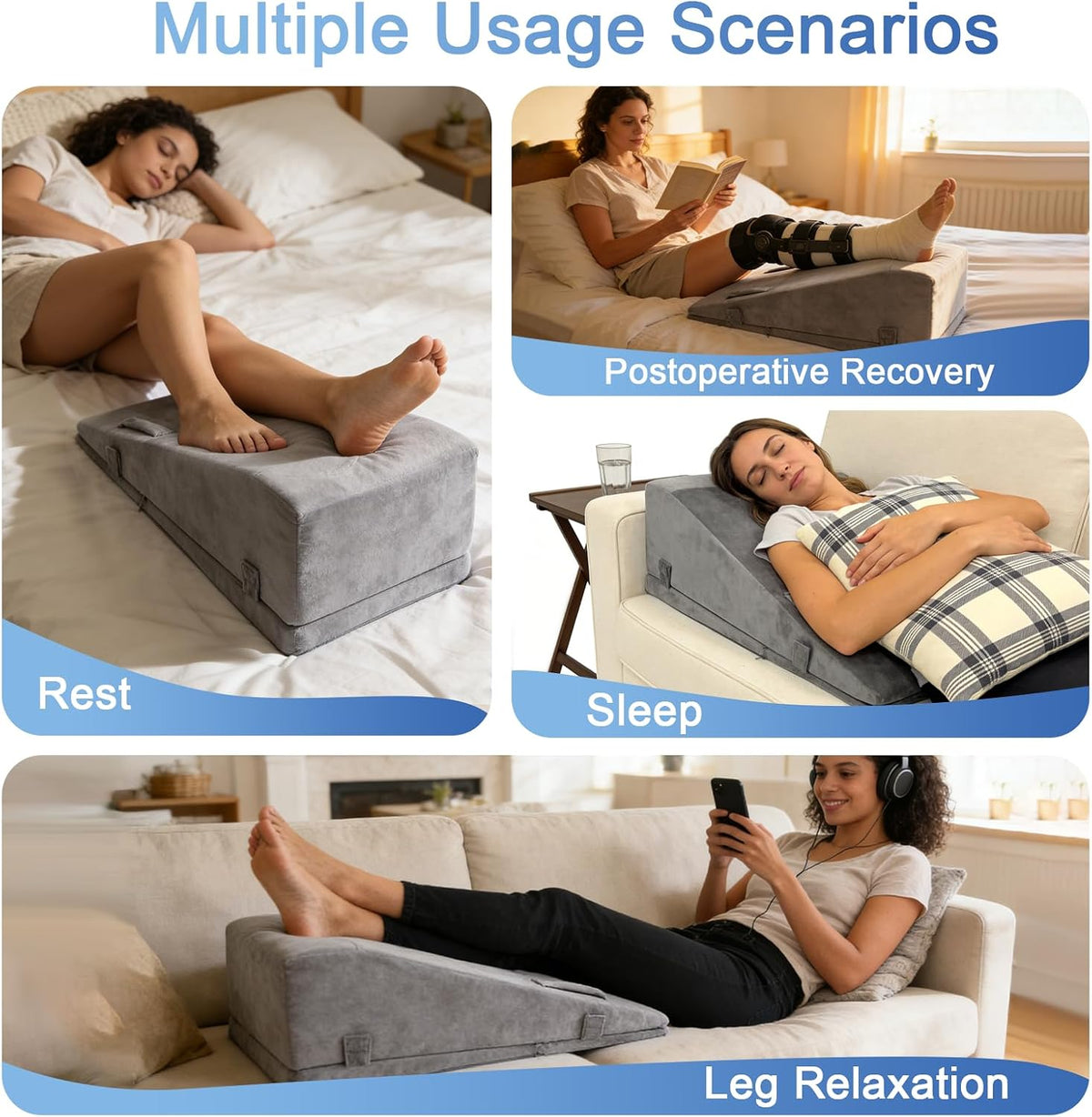Adjustable Leg Elevation Pillows for After Surgery, Keep Knee Straight