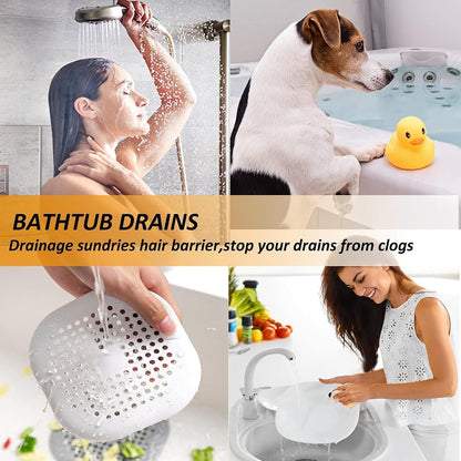 Bovinde Hair Drain Catcher,Square Cover for Shower 2 Pack (Black) | Drainer Cover Silicone Hair Stopper with Suction Cups,Protector Accessories,Easy to Install Suit for Bathroom,Bathtub,Sink
