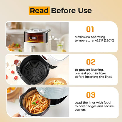 400 Pcs 8" Square Air Fryer Liners Disposable, Airfryer Paper for 5-8QT | Food-grade Parchment Paper for Air fryer Basket, Non-Stick, OilProof Baking Sheets for Oven Pan