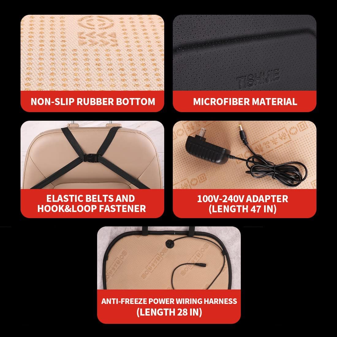 Heated Seat Cushion for Office Chair with Temperature Control and Timer, Back and Seat Heating - for Office/Home Use