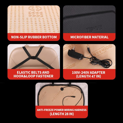 Heated Seat Cushion for Office Chair with Temperature Control and Timer, Back and Seat Heating - for Office/Home Use