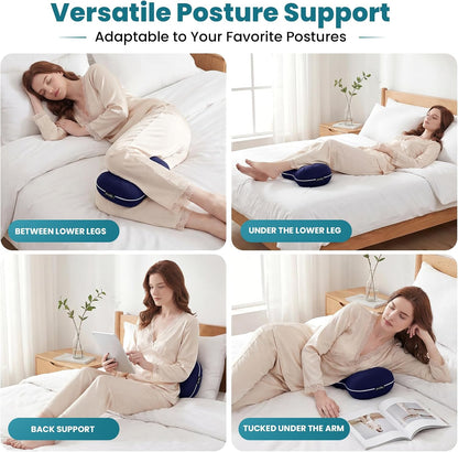 Knee Pillow for Side Sleepers - Smooth Spine Alignment Pillow, Memory Foam Knee Pillows for Back Hip Pain, Spine Aligning, Sciatica, Surgery Recovery, Pregnancy