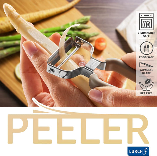 Lurch Germany Universal Ultra Sharp Stainless Steel Vegetable Y Peeler for Potatoes, All Fruits & Veggies | Non-Slip Comfortable Handle | 5.1 x 2.3 Inches / 13 cm x 6 cm - Black