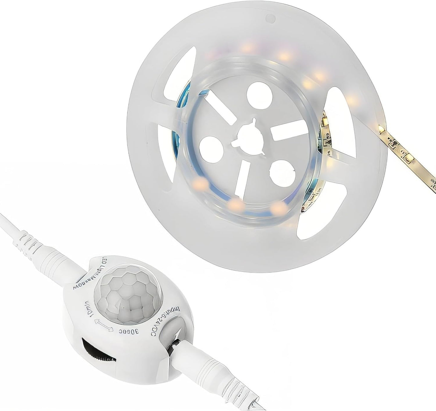 5 Feet Motion Activated Strip Lights, Plug-in LED Night Lights Waterproof for Bed, Kitchen, Stair (Warm White)