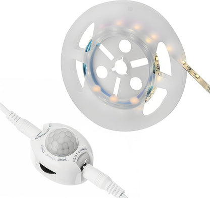 5 Feet Motion Activated Strip Lights, Plug-in LED Night Lights Waterproof for Bed, Kitchen, Stair (Warm White)
