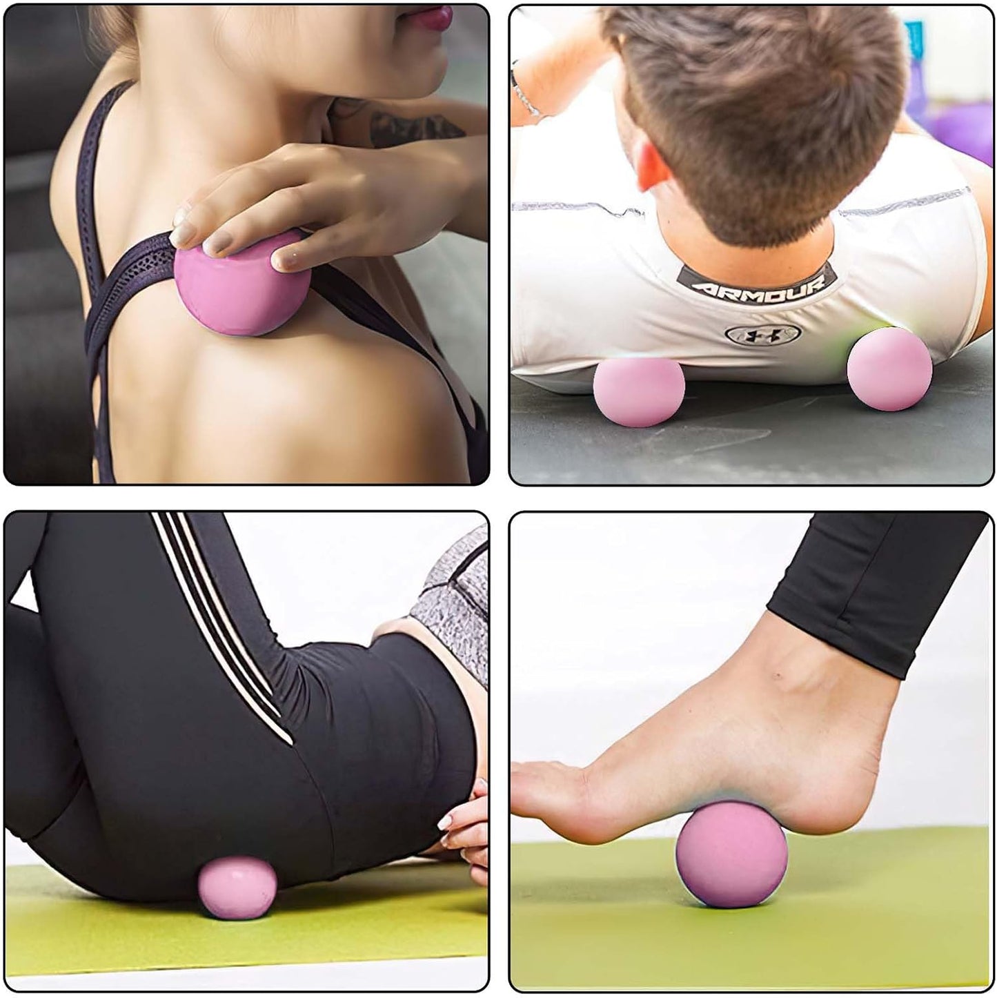 WOVTE Massage Lacrosse Ball Therapy for Sore Muscles Myofascial Release | Shoulders, Neck, Back, Foot, Body, Deep Tissue, Trigger Point, Muscle Knots, Yoga