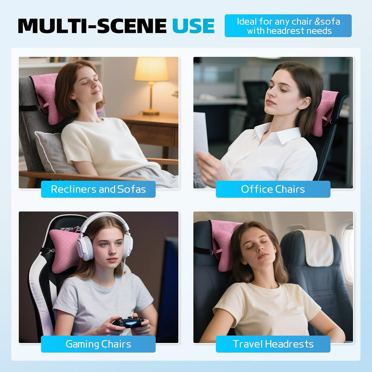 Recliner Head Pillow for Neck, Recliner Pillow for Headrest, Sofa, Chair