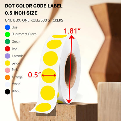 1/2 Inch Round Sticker,4 Rolls 2000Pcs Small Dot Stickers Color-Code Dots | Red+Yellow+Blue+Green 1.3cm Small Stickers Round Color Coding Circle Dots Stickers, Roll Dot Sticker Label for Office Home