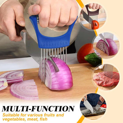 Stainless Steel Onion Holder for Slicing,Onion Slicer Holder,Kitchen Gadget