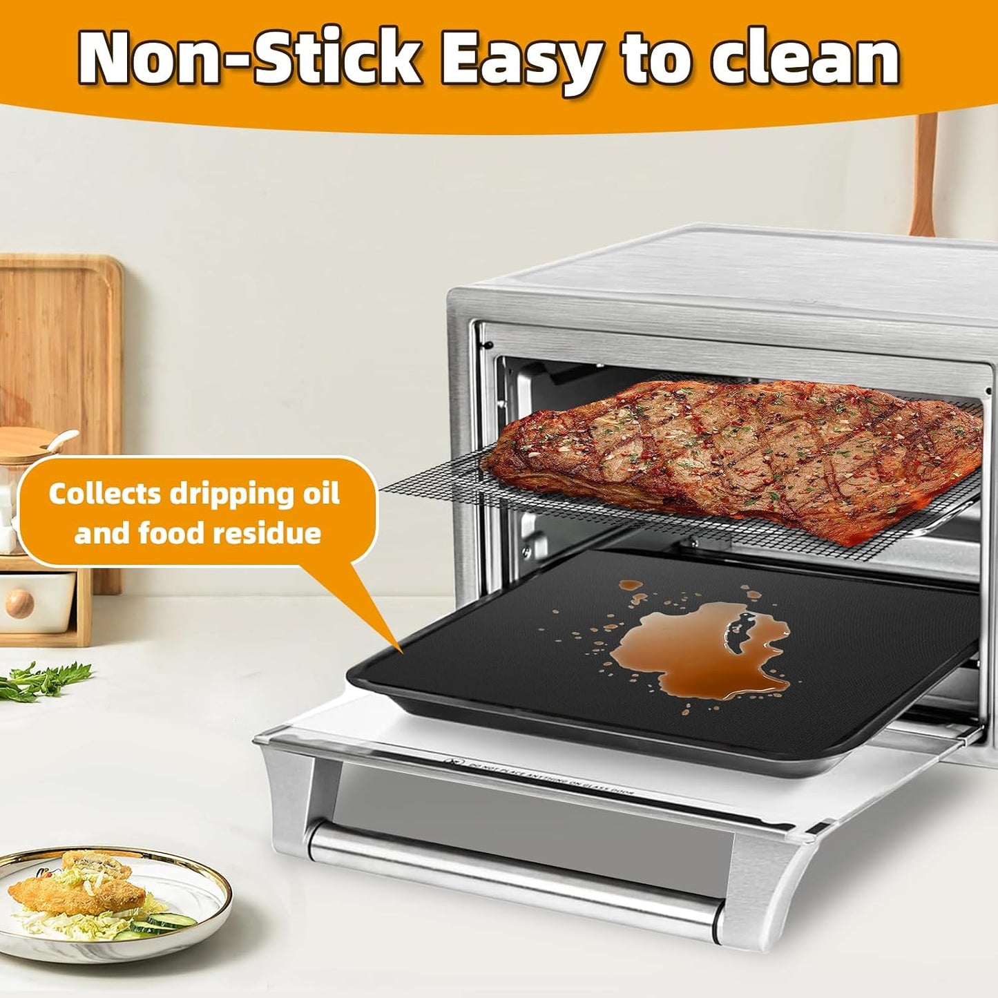 Reusable Air Fryer Liners for Breville Smart Oven Air Fryer Pro BOV900BSS, Ninja Foodi, Non-Stick, 3x Liners + 3x Mesh