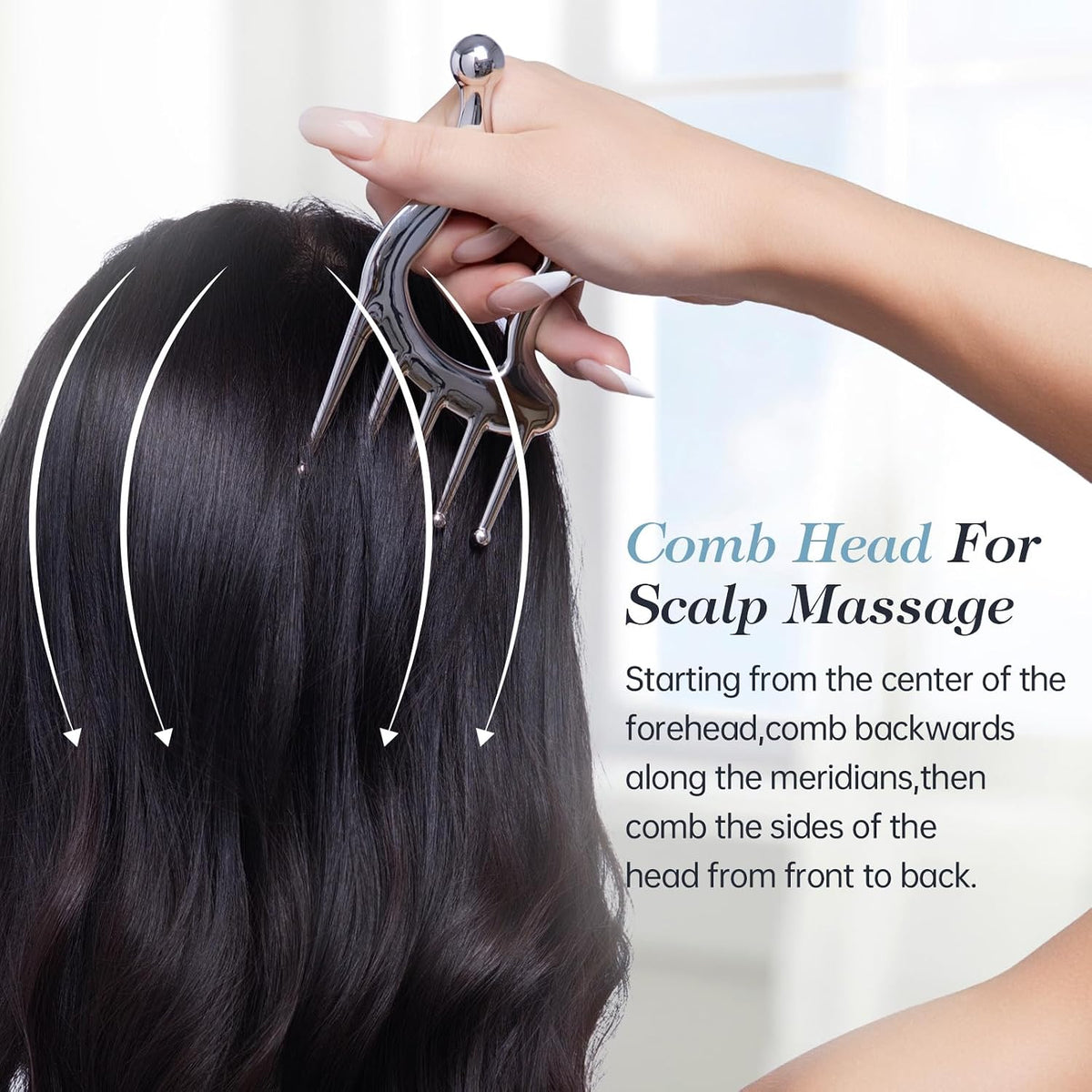 Stainless Steel Gua Sha Tool; Portable Scalp Massage Tool