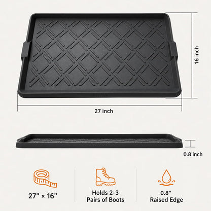 Boot Tray for Entryway, Rubber Shoe Mat, Waterproof Shoe Tray
