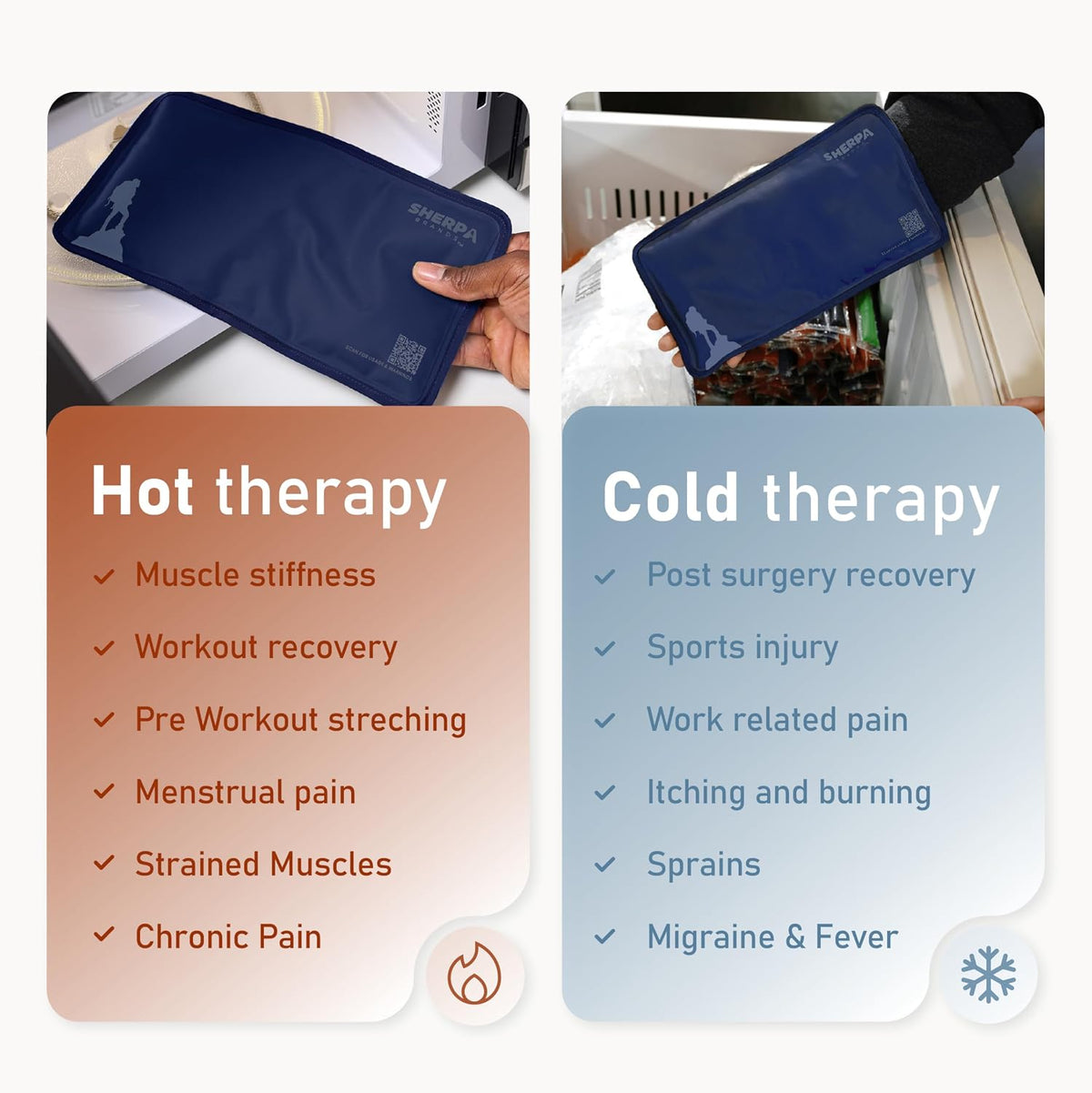 Medium Flexible Gel Ice Packs Reusable - Hot and Cold Soft Ice Packs for Injuries Reusable for Ankle, Arm, Foot, Leg, Back Pain Relief - 8" x 12" - Purple