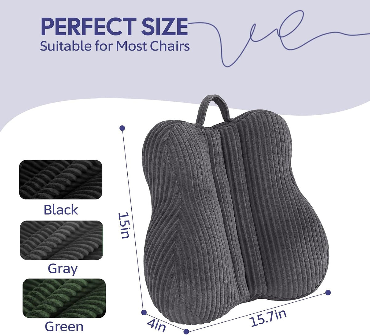 Lumbar Support Pillow for Couch, Back Support Pillow for Chair
