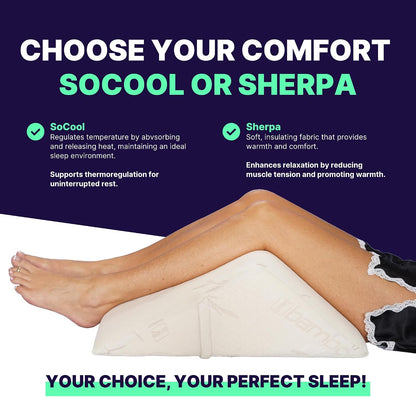 Back Support Systems The Angle Wedge Pillow – Leg & Knee Pillow Wedge for Sciatica Pain Relief, Body Pain, Lumbar Decompression – Sherpa Cover & Foam Cushion Bed Bolster for Lower Back Support, Large