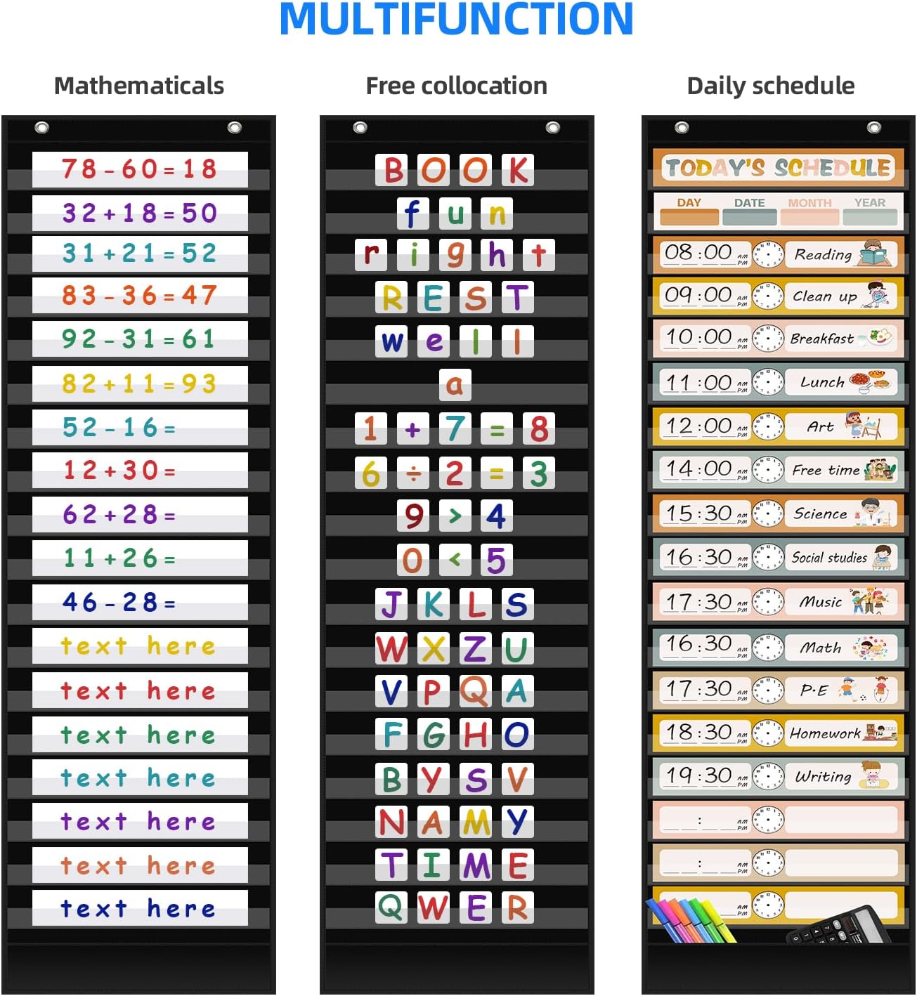 REGELETO X-Large Visual Schedule Chart for Students Chore with 92 Pieces Behavior Cards, Visual Behavioral Routine Chart for Students, Daily Schedule Board Learning Planners for Home School (X-Large)