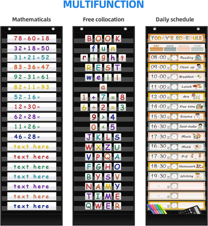 REGELETO X-Large Visual Schedule Chart for Students Chore with 92 Pieces Behavior Cards, Visual Behavioral Routine Chart for Students, Daily Schedule Board Learning Planners for Home School (X-Large)