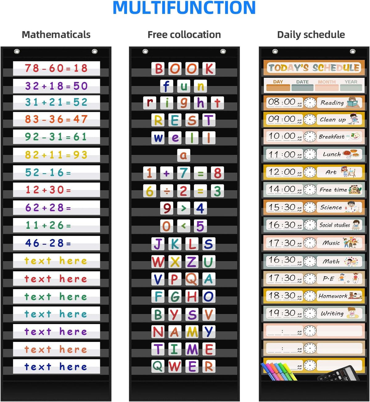REGELETO X-Large Visual Schedule Chart for Students Chore with 92 Pieces Behavior Cards, Visual Behavioral Routine Chart for Students, Daily Schedule Board Learning Planners for Home School (X-Large)