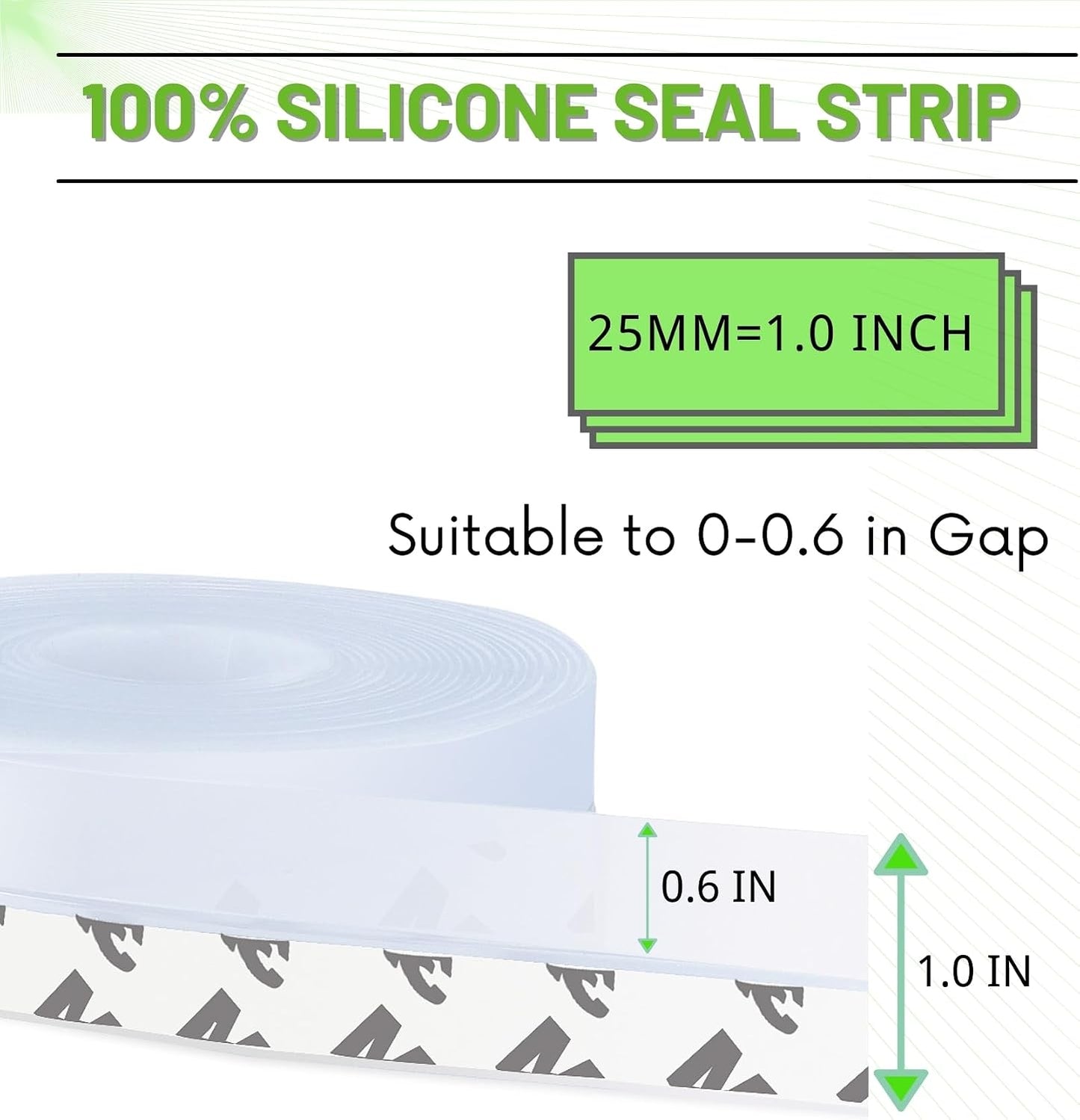 Weather Stripping Door Seal - Updated 1.4in Door Draft Stopper | Silicone Seal Strip for House and Glass Shower Doors for Windows Gaps of Collision and Side, Window Insulation for Winter