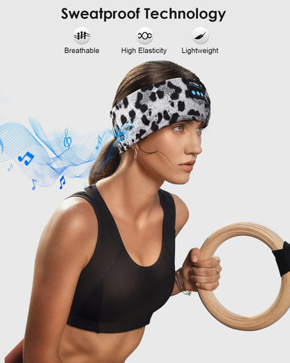 LC-dolida Sleep Headphones Bluetooth 5.4, Headband Headphones Earphones Wireless, Sleep Mask for Gifts,Workout,Jogging,Yoga(Purple)