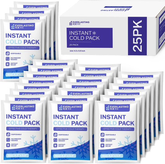 50 Pack Instant Ice Packs for Injuries, Disposable Instant Cold Pack
