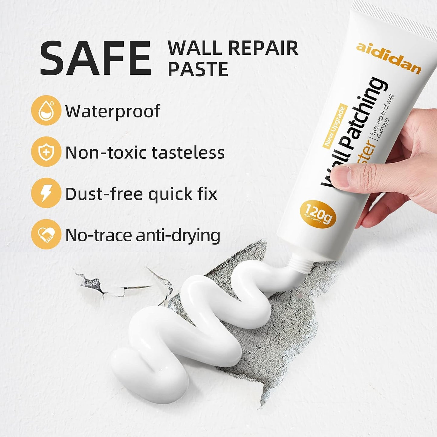 Drywall Repair Kit Wall Patch Repair Kit Spackle Wall Repair Paste | Wall Mending Agent with Scraper, Quick Fix Solution for Home Wall, Wall Surface Hole & Scratch Repair