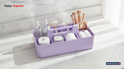 Portable Caddy American Made, DIY Dividers, 8 Compartments, Supply Organizer, Portable Tote Basket with Handle Storage Organizer Bathroom, Office, Crafts, or School Supplies