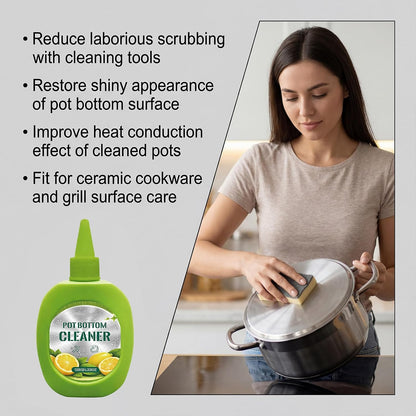 Oven & Pot Bottom Cleaner Gel 4.23 OZ, Stainless Steel | Gel for burnt marks & carbon on stainless steel pots, oven surfaces & cookware; lemon scent; pointed nozzle; 4.23 OZ