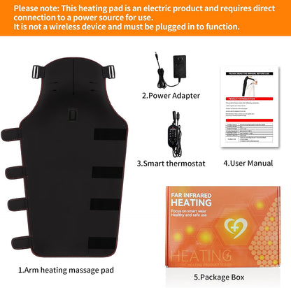 Shoulder Arm Massage Heating Pad for Pain Relief, Ultra Long Heated Elbow Heating Pad with 3 Vibration and Heat Settings, Heated Shoulder Wrap for Frozen Shoulder