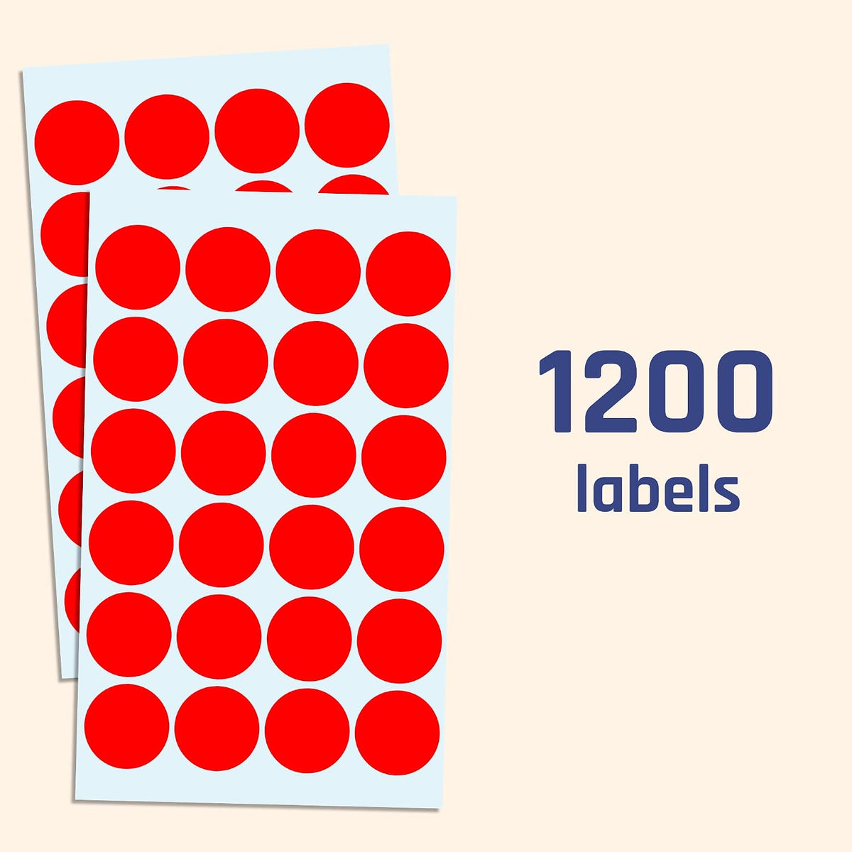 1" Round Colored Dot Stickers Labels - 6 Colors