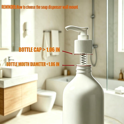 BiJun Soap Dispenser Wall Mount,1.06in Shampoo Conditioner Dispenser | Soap Dispenser Holder Refillable Shower Shampoo Conditioner Dispenser Set of 2 Black Space-Saving for Kitchen Bathroom ﻿