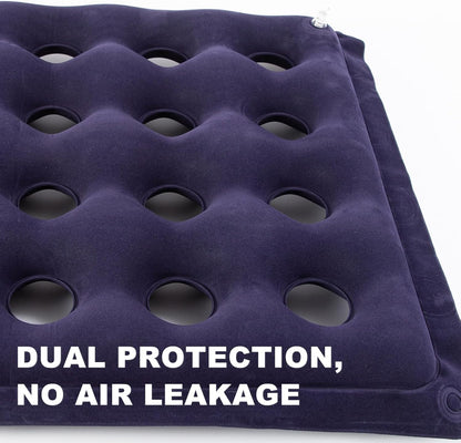 2-Pack Inflatable Waffle Cushion for Pressure Relief, Wheelchair Cushion for Pressure Redistribution, Portable Air Seat Cushions for Office Chair Car Seat, Breathable Seat Pad, Includes 1 Air Pumps