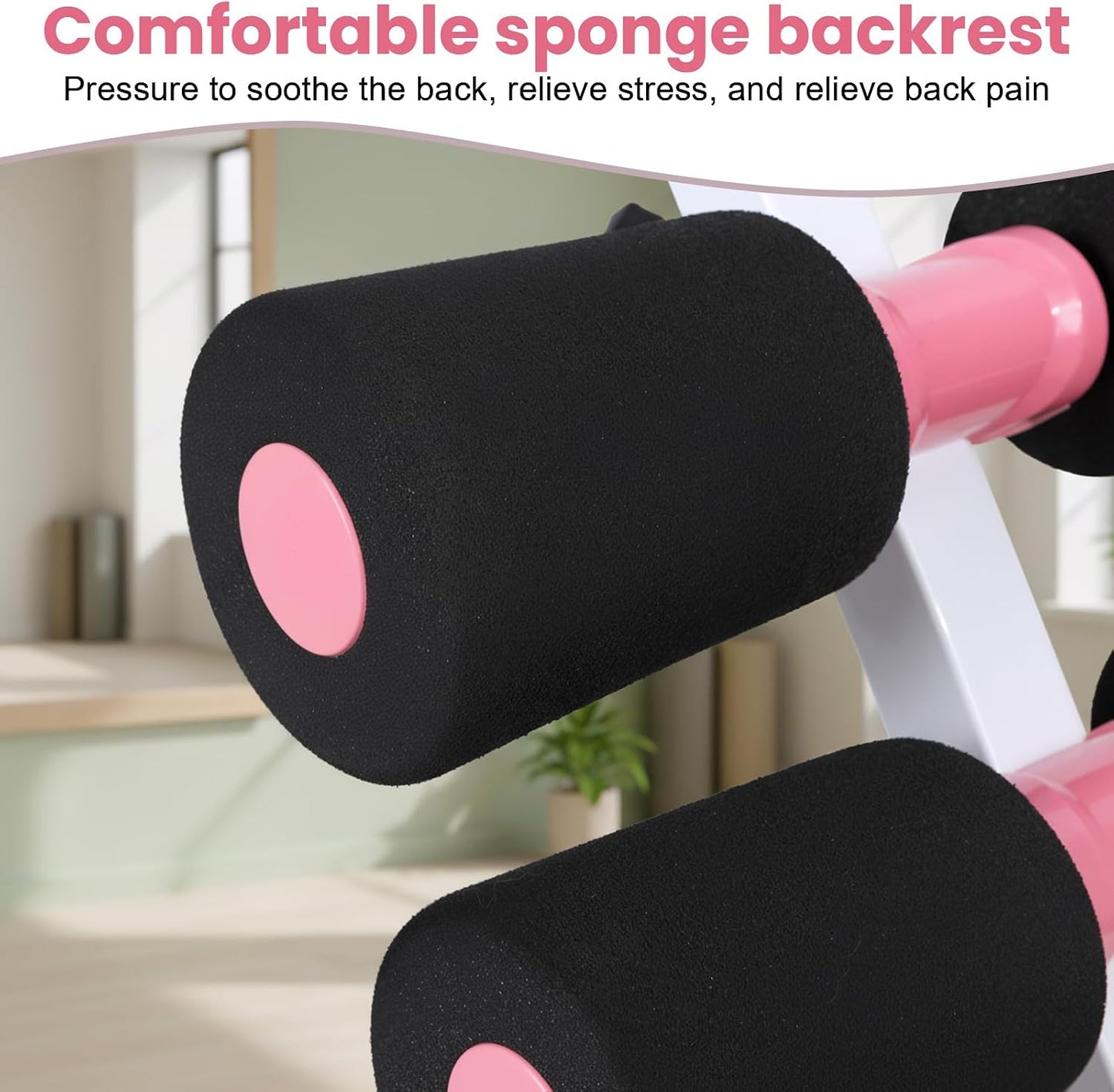 Mini Inversion Table, Compact Foldable Back Stretcher, Relieve Back Pain, Spine Decompression Chair, Heavy-Duty Steel Frame Yoga Inversion Stool, 350lbs Weight Capacity