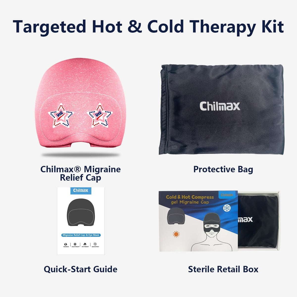 Migraine Relief Cap with Slide-Up Eye Mask, Headache Relief Ice Hat