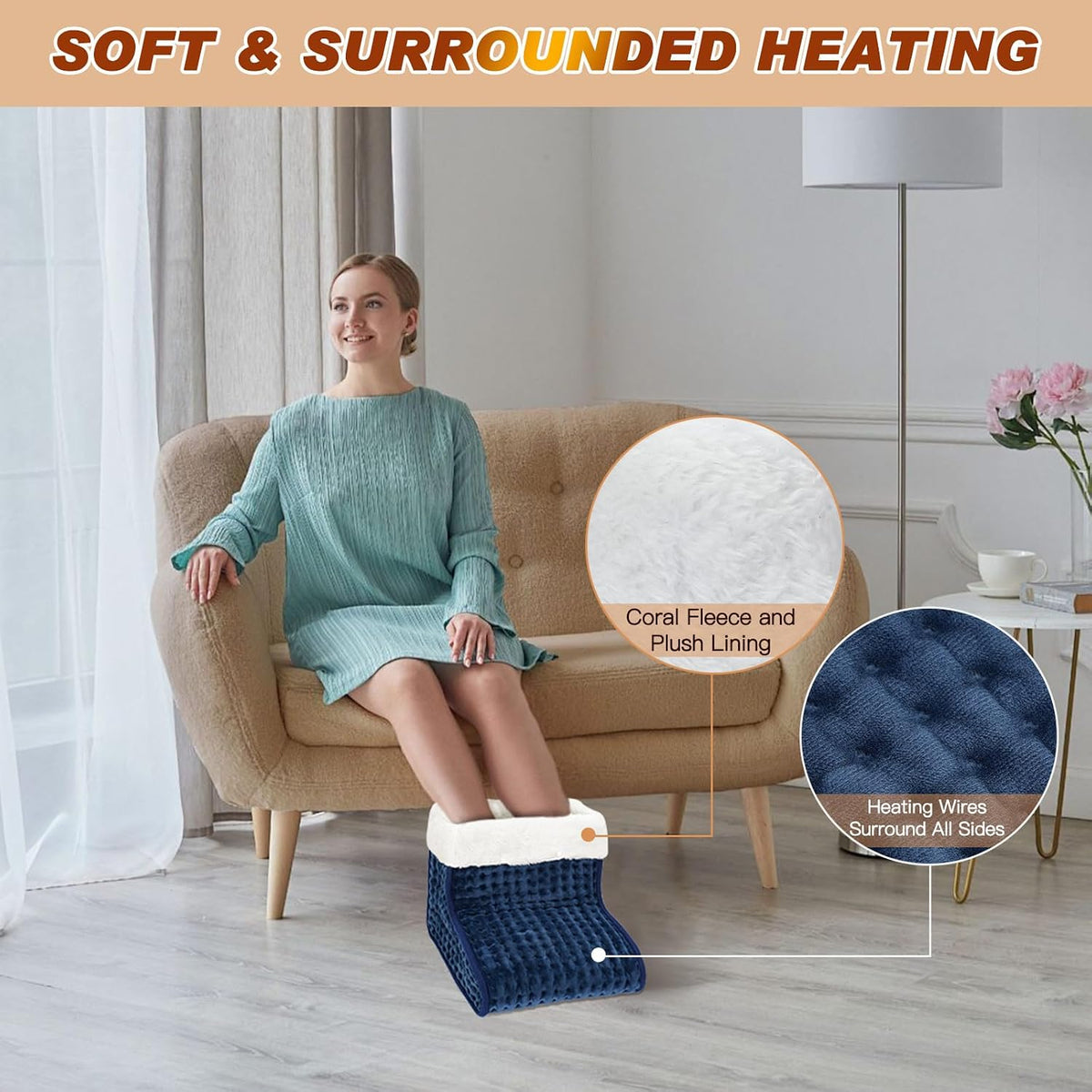 CYFIE Foot Warmer Under Desk - Electric Heating Pad for Women Men