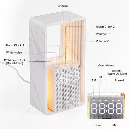 Hensam Sunrise Alarm Clock with 20 White Noise & Night Light for Bedroom