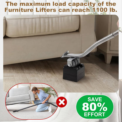 Zonon 2 Sets Appliance Rollers with Furniture Lifter, Heavy Duty Extendable Sliders with 24 Roller Brakes, Holds Up to 660 lb for Washers Dryers, Furniture Moving Tools(Silver,18 to 28 Inches)