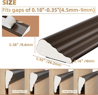 Kneelisa 118” Wedge-Shape Foam Window Weather Stripping Door Seal | Soundproofing Frame Winter Insulation Strip,Noise Cancelling Window Inserts,Door Gap Filler Light Blocker,White