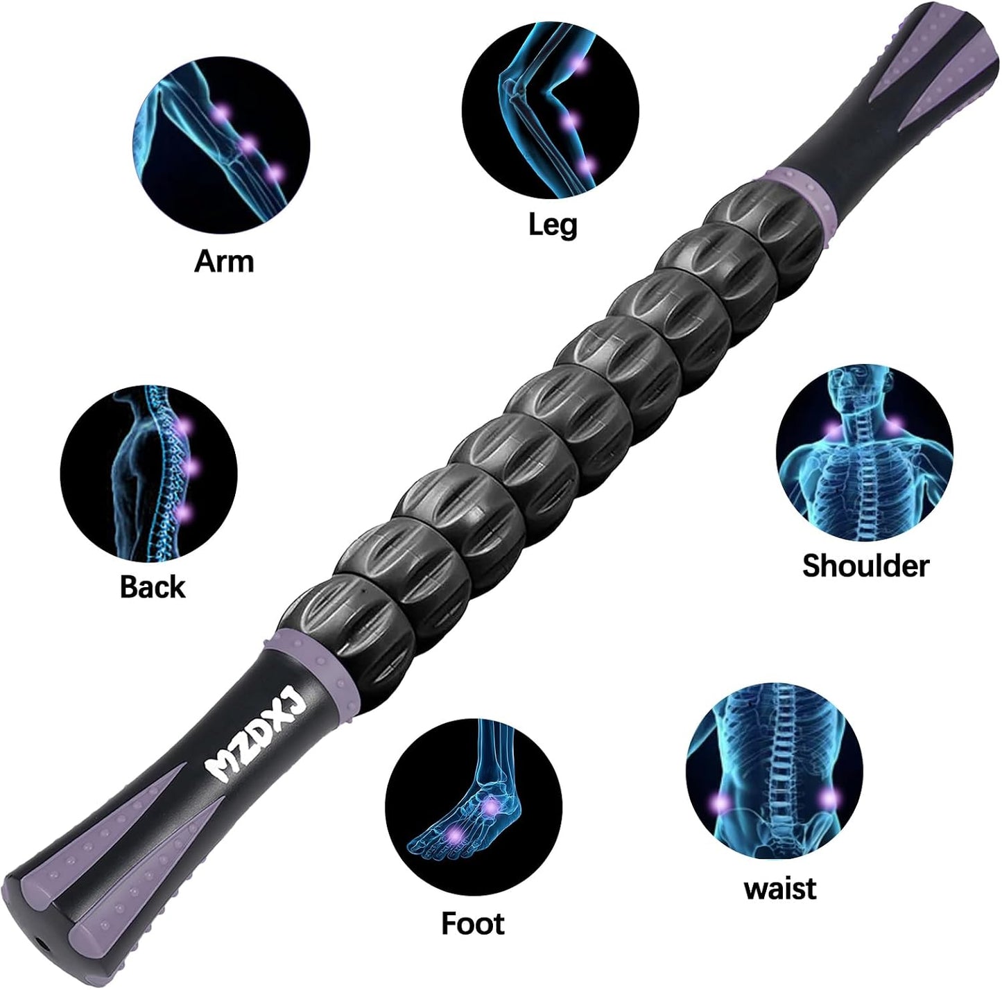 Wooden Cellulite Massage Roller for Legs and Thighs - Handheld Fascia Blaster Tool for Muscle Relief, Lymphatic Drainage & Body Sculpting - Anti Cellulite Massager for Women and Men (12 Wheel)