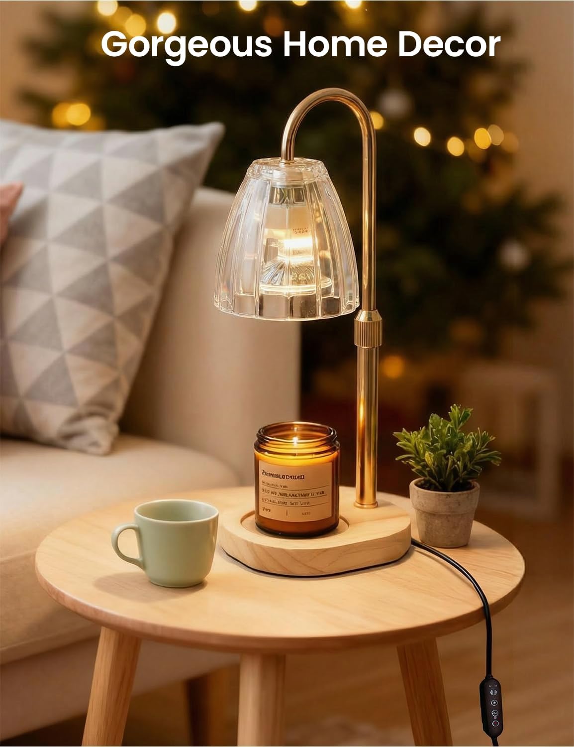 Candle Warmer Lamp with Timer Dimmable Candle Warmer Birthday Gifts for Women Mom Sister, House Warming Gifts New Home Room Decor, Height Adjustable Wax Melts Warmer for Jar Candles