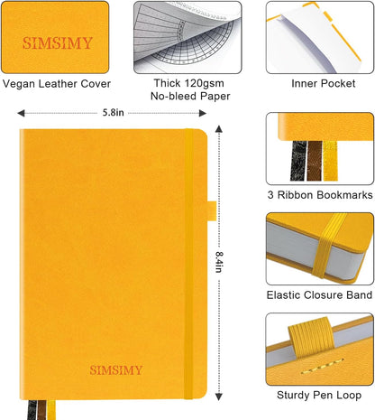 Premade Dotted Journal Notebook with Bullet Templates, Pre-made Dot Grid Journaling with Undated Weekly & Monthly Planner, Various Trackers - 12 Month Organization, A5 Hardcover