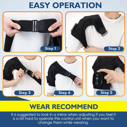 Cordless Shoulder Heating Pad with Massage, FSA Eligible Items List, Heated Shoulder Wrap Massager for Pain, Rotator Cuff Heating Pad HSA Approved Products Only