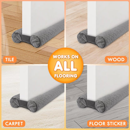 Premium Velvet Under Door Draft Stopper, Door Draft Stoppers for Bottom of Door with Double-Sided Windproof Seal, 30'' to 36'' Adjustable Gap Filler to Blocks Cold Air Light Dust Noise Drafts