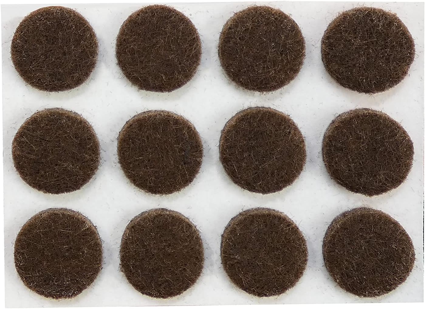 Shepherd Hardware 9958 1/2-Inch Self-Adhesive Felt Furniture Pads, 24-Pack, Brown
