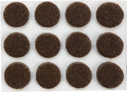 Shepherd Hardware 9958 1/2-Inch Self-Adhesive Felt Furniture Pads, 24-Pack, Brown